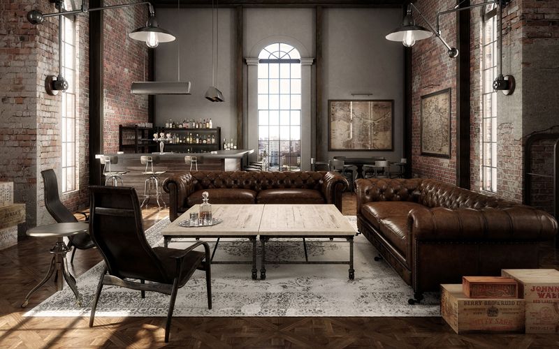 Rustic Industrial Decor | Rustic industrial living room, Rustic .