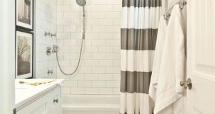 Striped Shower Curtain in a Bathroom by Vanessa Francis | Striped .
