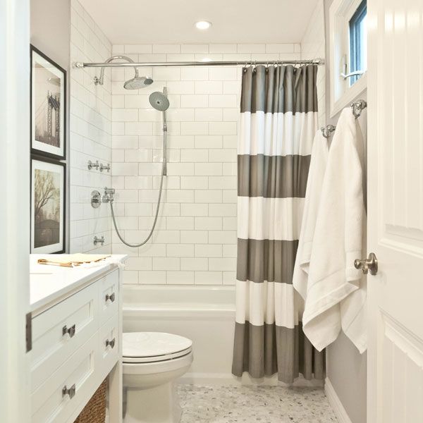 Striped Shower Curtain in a Bathroom by Vanessa Francis | Striped .