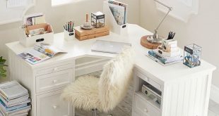 Beadboard Smart Corner Desk | Home office design, Bedroom design .