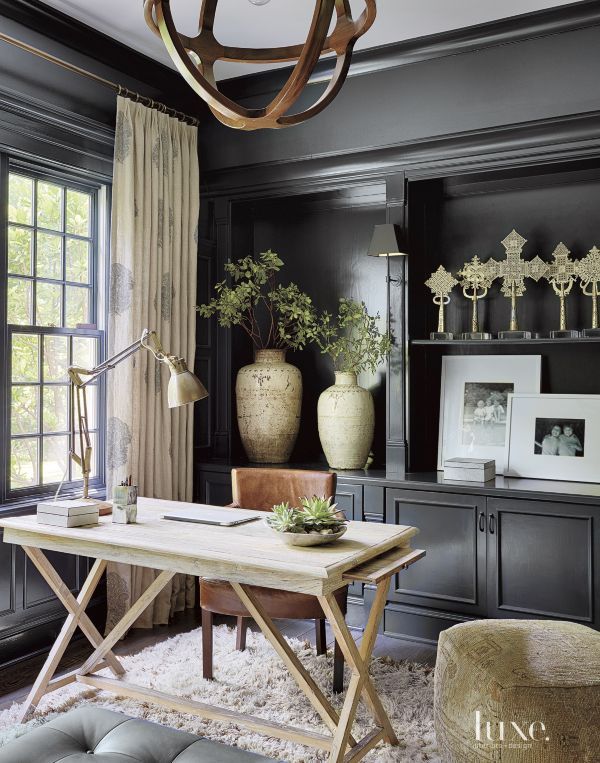 Contemporary Black Library | Home office decor, Home office design .