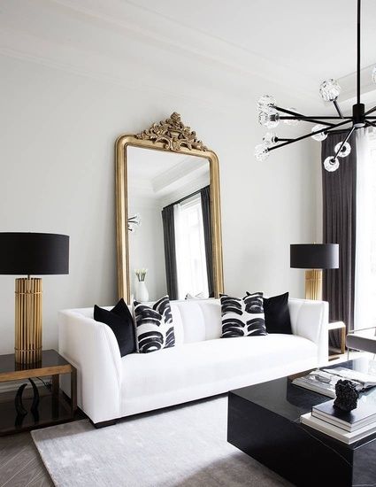 Absolute GLAM! Gold black and white glam condo apartment .
