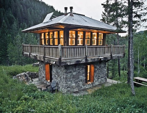 Stone Two Story Lookout Small Cabin | Modern tiny house, Unique .