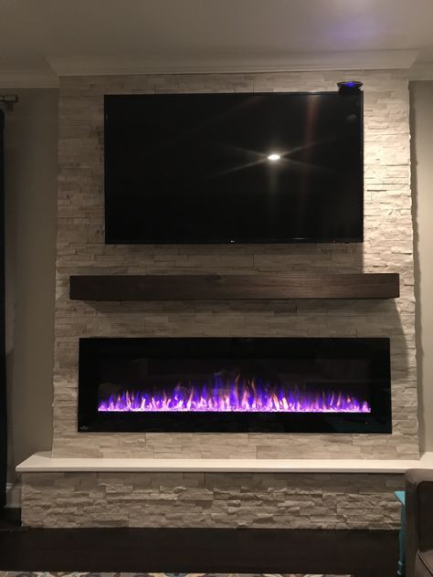 64+ Super ideas for living room tv wall fireplace stacked stones .